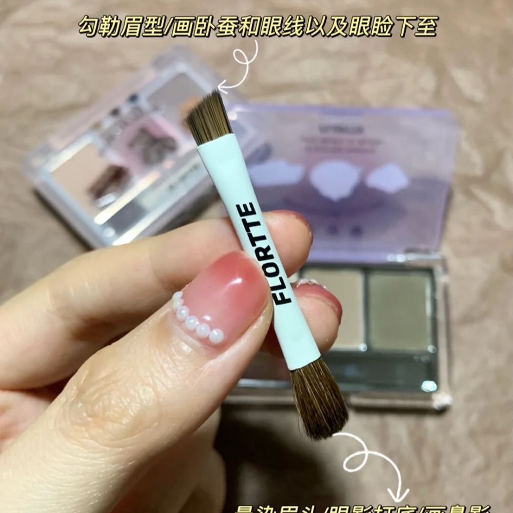 正品授權🥞 FLORTTE 花洛莉亞 可愛頌三色眉粉 4.5G 花落莉亞 花洛利亞 高光膏 高光粉-細節圖4
