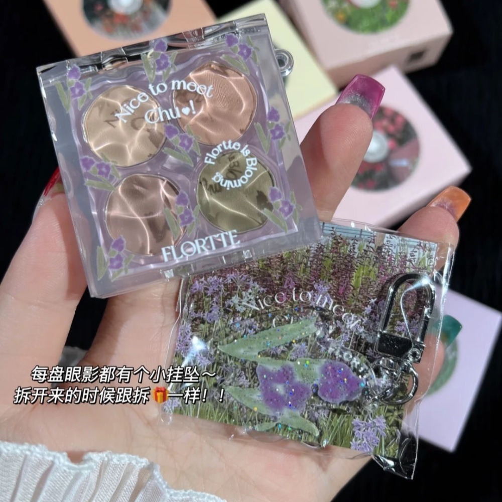 新品首發🌺 花洛莉亞 FLORTTE 初吻波波眼影 水波紋 四色眼影 眼影盤 花洛利亞 花洛利亞-細節圖5