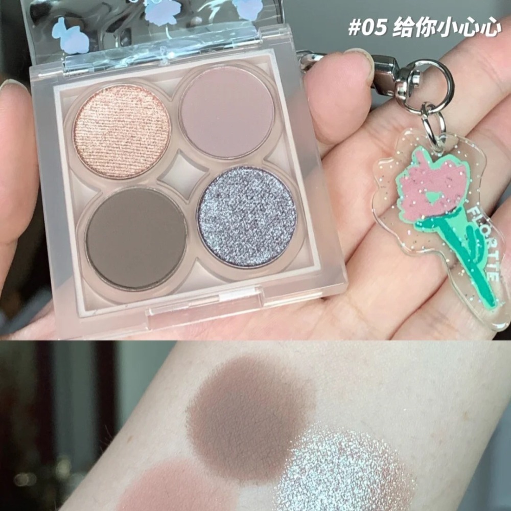 新品首發🌺 花洛莉亞 FLORTTE 初吻波波眼影 水波紋 四色眼影 眼影盤 花洛利亞 花洛利亞-細節圖7