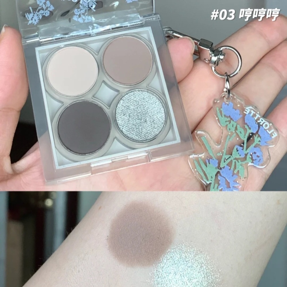 新品首發🌺 花洛莉亞 FLORTTE 初吻波波眼影 水波紋 四色眼影 眼影盤 花洛利亞 花洛利亞-細節圖9