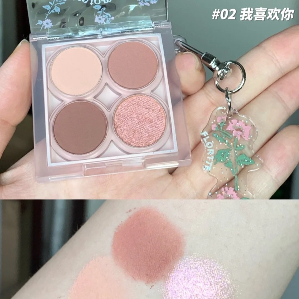 新品首發🌺 花洛莉亞 FLORTTE 初吻波波眼影 水波紋 四色眼影 眼影盤 花洛利亞 花洛利亞-細節圖10