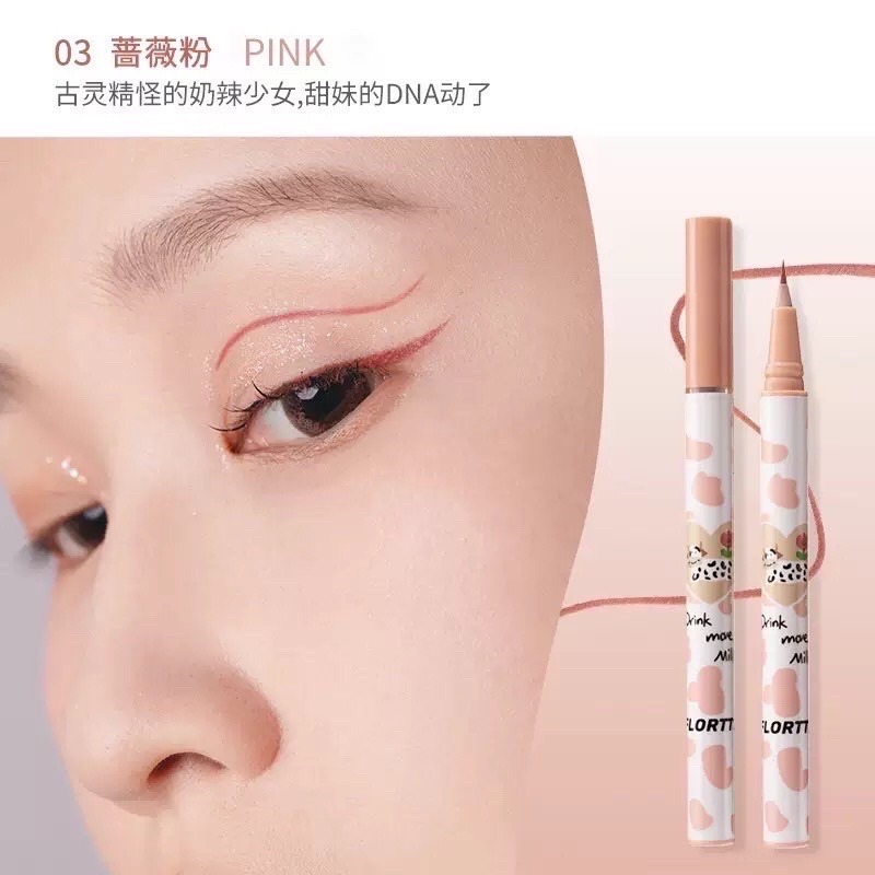 現貨✍🏻花洛莉亞 Flortte🐄 牛奶 眼線筆 臥蠶筆 不暈染 防油防水眼線筆 眼線膠 臥蠶 極細 奶牛 花落利亞-細節圖7