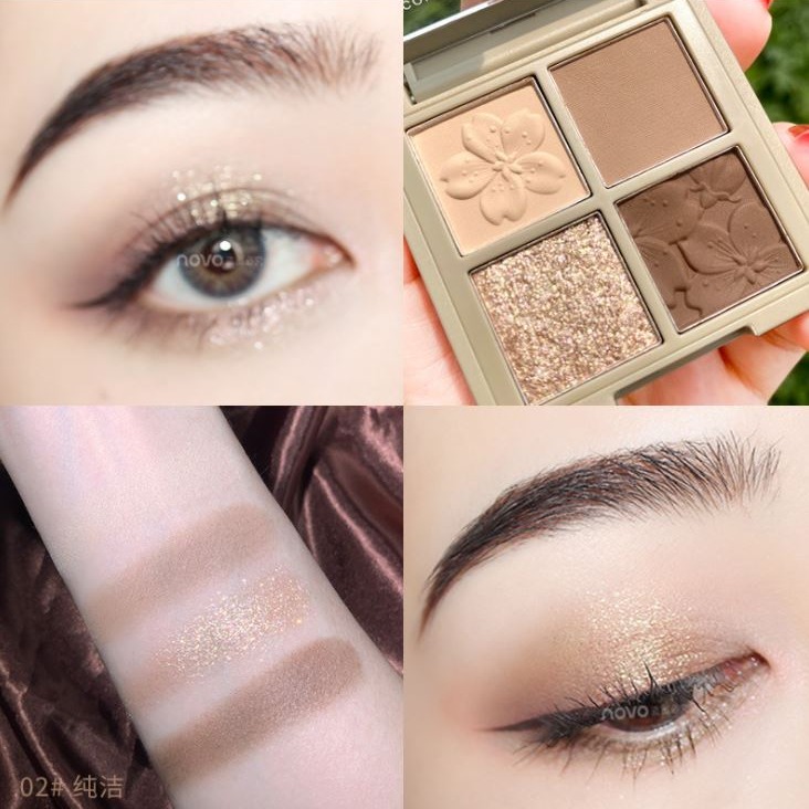 韓國愛莉 NOVO 櫻之物語 四色眼影 閃耀魅彩4色 眼影盤 眼影 珠光 啞光-細節圖4