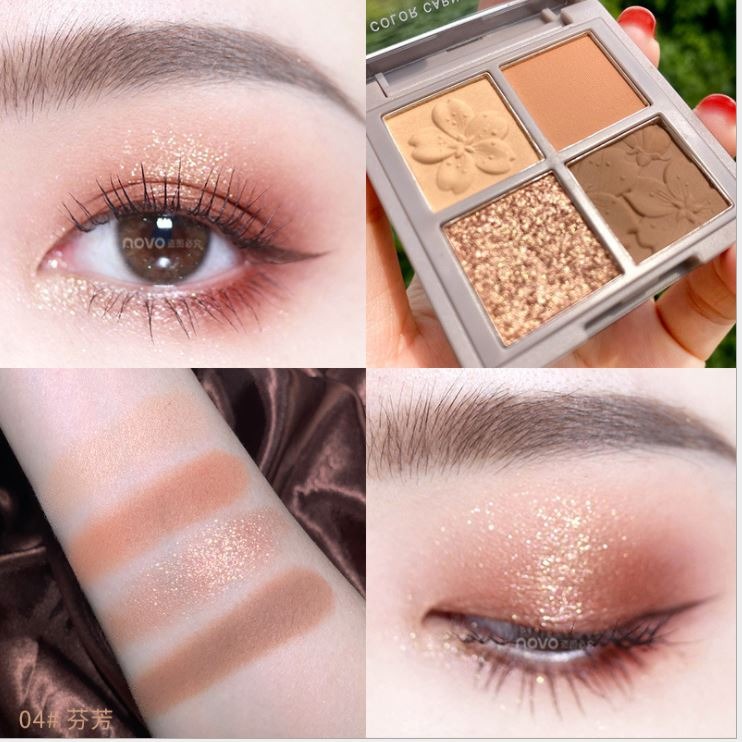 韓國愛莉 NOVO 櫻之物語 四色眼影 閃耀魅彩4色 眼影盤 眼影 珠光 啞光-細節圖6