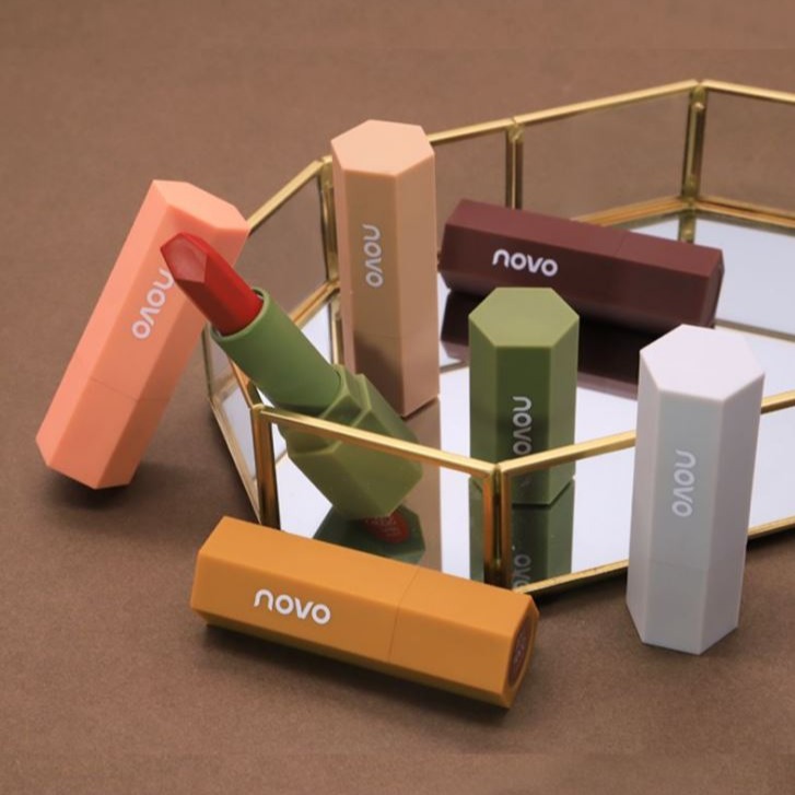 正品授權 NOVO 不沾杯 油畫感 天鵝絨慕斯唇膏 唇膏 女學生款 絲絨 霧面口紅 不沾杯-細節圖2