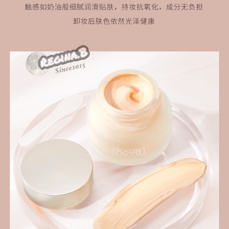 正品授權 NOVO 奶油粉霜 奢寵柔光粉底液 防水 防汗 不脫妝 遮瑕 控油 保濕 定妝 粉底霜-細節圖3