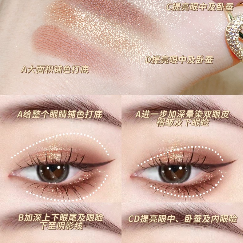 現貨在台灣 XIXI 正品授權  壓克力 透明閃亮眼影 星鑽眼影 珠光眼影盤 懶人眼影 雙色-細節圖3