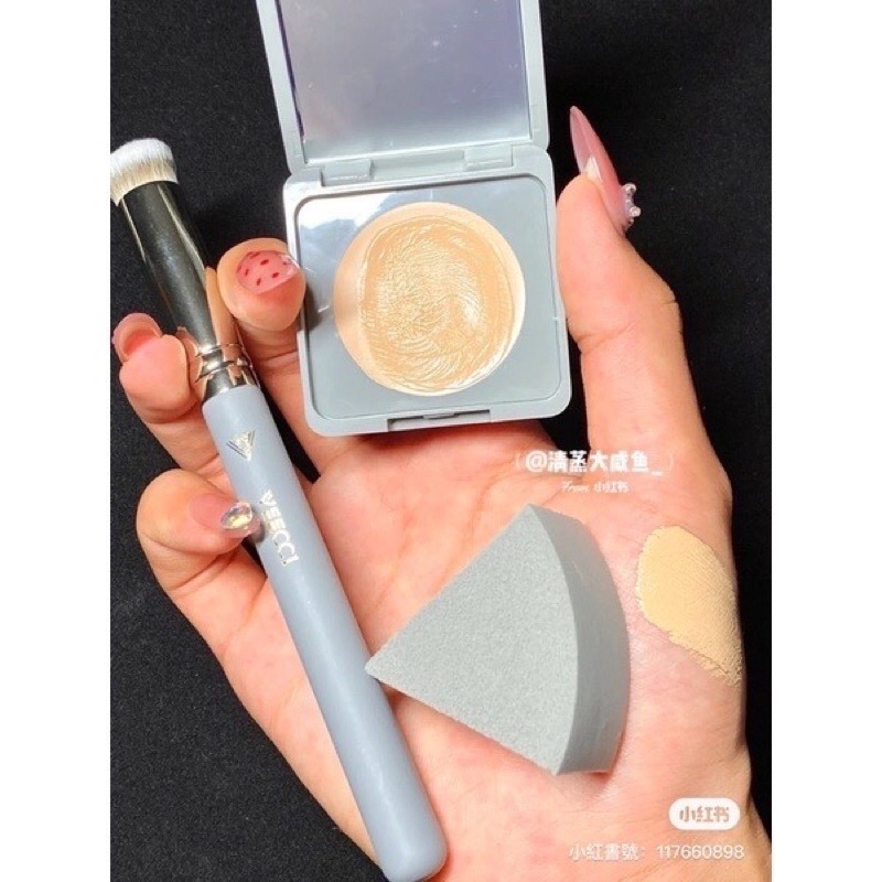 新品現貨✨唯資 VEECCI 遮瑕膏 遮瑕最強組合🔥一膏兩用 遮瑕/粉底膏套組合 💕遮瑕膏+270刷+粉撲-細節圖4