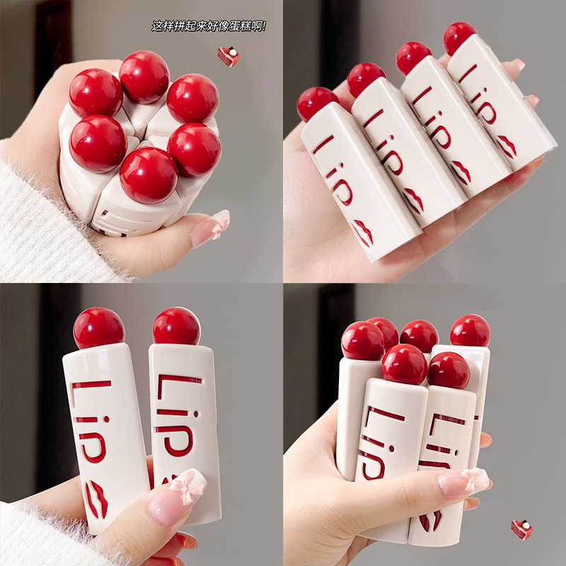 HEY.YUE🍰 草莓蛋糕 空氣 柔霧 唇釉 絲絨 霧面 唇釉 不掉色 不沾杯 蠟筆 口紅-細節圖2