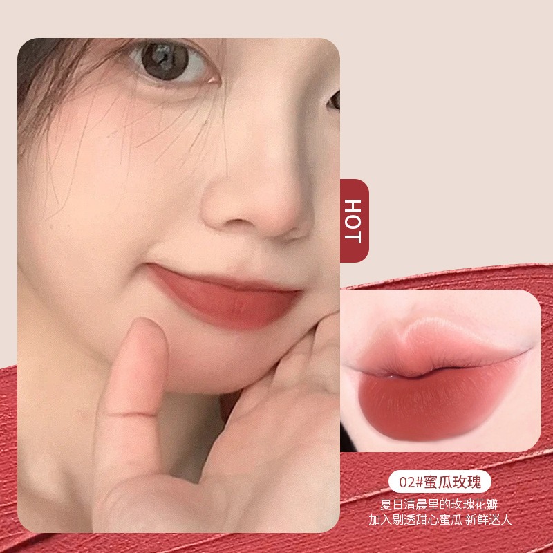 HEY.YUE🍰 草莓蛋糕 空氣 柔霧 唇釉 絲絨 霧面 唇釉 不掉色 不沾杯 蠟筆 口紅-細節圖4