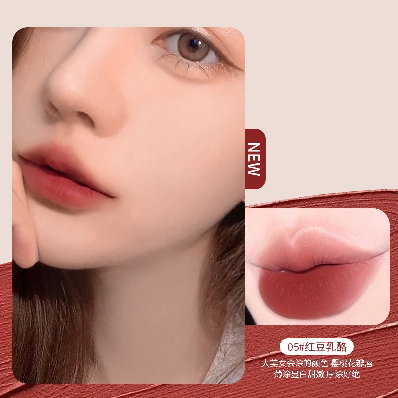HEY.YUE🍰 草莓蛋糕 空氣 柔霧 唇釉 絲絨 霧面 唇釉 不掉色 不沾杯 蠟筆 口紅-細節圖7