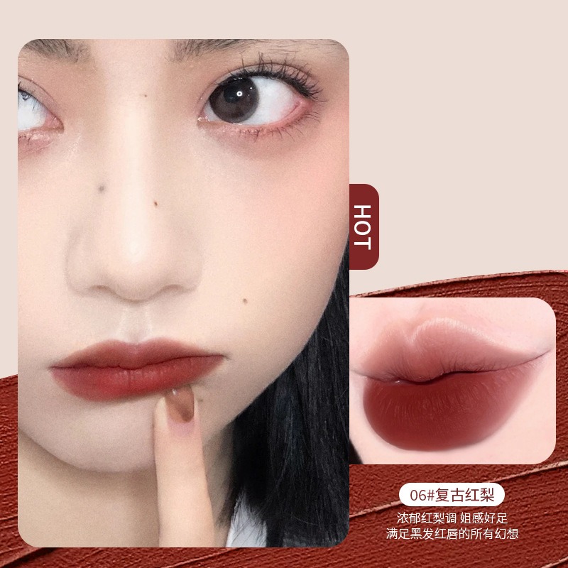 HEY.YUE🍰 草莓蛋糕 空氣 柔霧 唇釉 絲絨 霧面 唇釉 不掉色 不沾杯 蠟筆 口紅-細節圖8