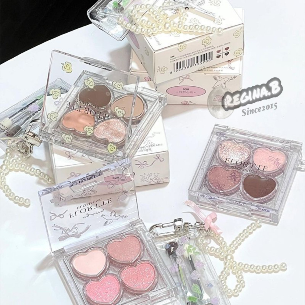 新品首發🌺 花洛莉亞 FLORTTE 自戀眼影 Bunny 初吻波波眼影 水波紋 四色眼影 眼影盤 花洛利亞 臥蠶 多-細節圖5