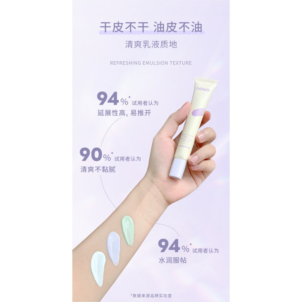 台灣現貨✨ NOVO校色膚色養膚 隔離乳 隔離霜/30ml  妝前乳 飾底乳  偽素顏✨隱形毛孔 Ello E-細節圖6