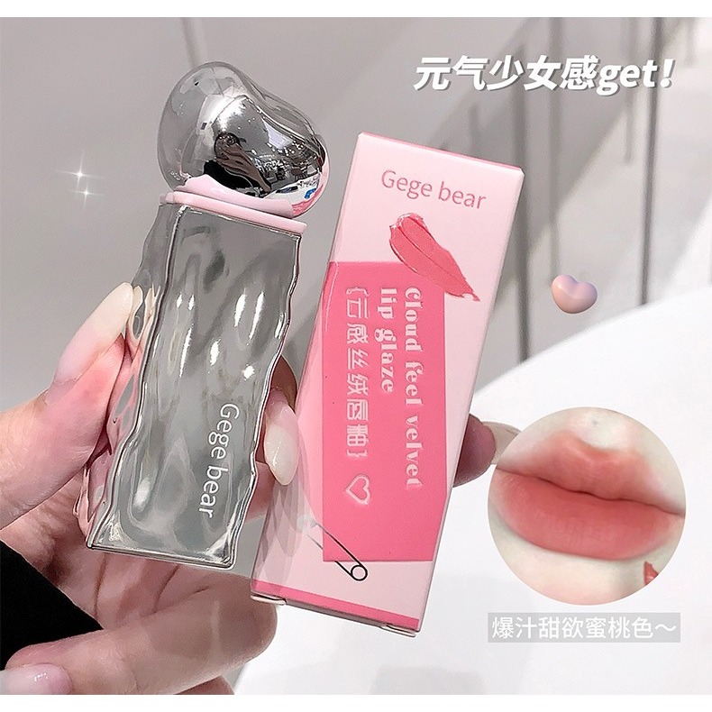 正品現貨✨Gege bear雲感絲絨唇釉霧面霧面 絲絨啞光口红 女主角唇泥 薄泥-細節圖3
