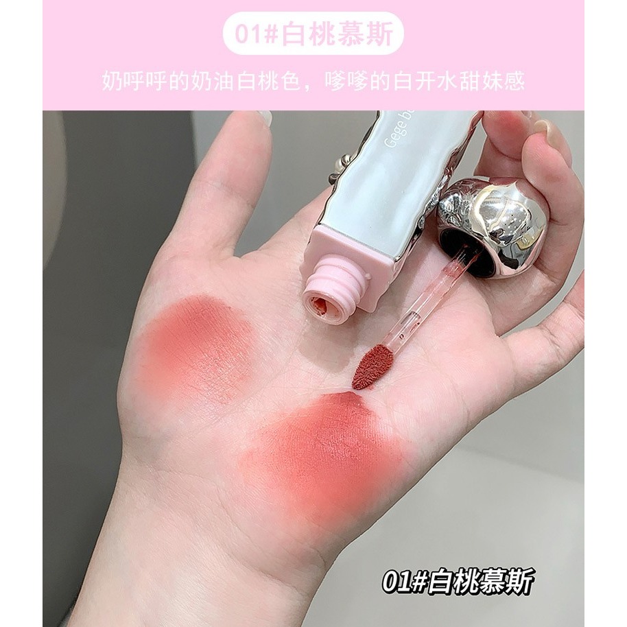 正品現貨✨Gege bear雲感絲絨唇釉霧面霧面 絲絨啞光口红 女主角唇泥 薄泥-細節圖4