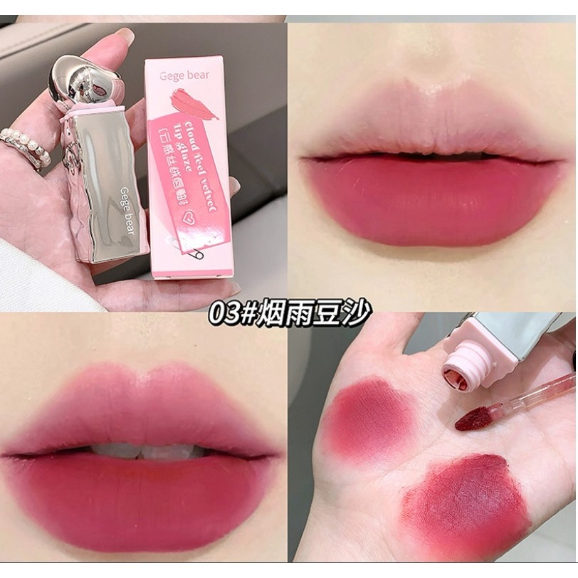 正品現貨✨Gege bear雲感絲絨唇釉霧面霧面 絲絨啞光口红 女主角唇泥 薄泥-細節圖10