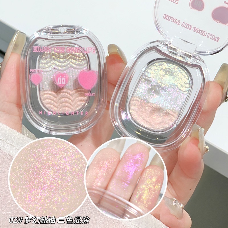 台灣現貨 🌈XIXI 馬鈴薯泥 高光漸層 眼影盤 爆閃 細閃 臥蠶 高光 彩色 軟眼影-細節圖8