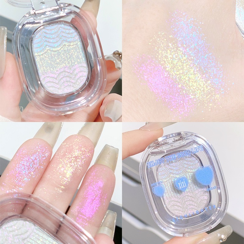 台灣現貨 🌈XIXI 馬鈴薯泥 高光漸層 眼影盤 爆閃 細閃 臥蠶 高光 彩色 軟眼影-細節圖10