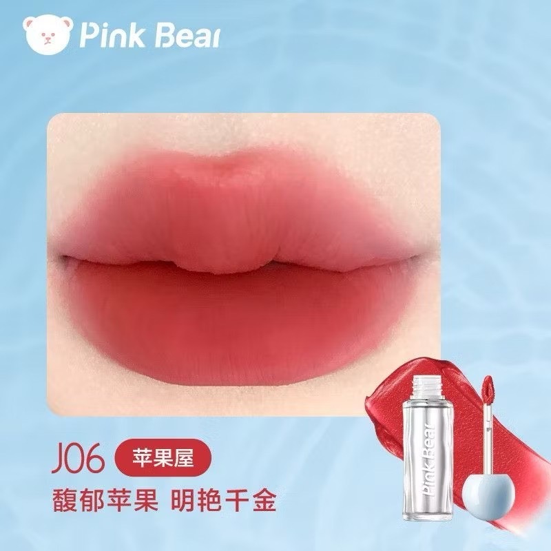 台灣現貨 pinkbear💦皮可熊 爆水唇泥 水精華 滋潤唇紋 不掉色 不沾杯 貼貼唇泥-規格圖11