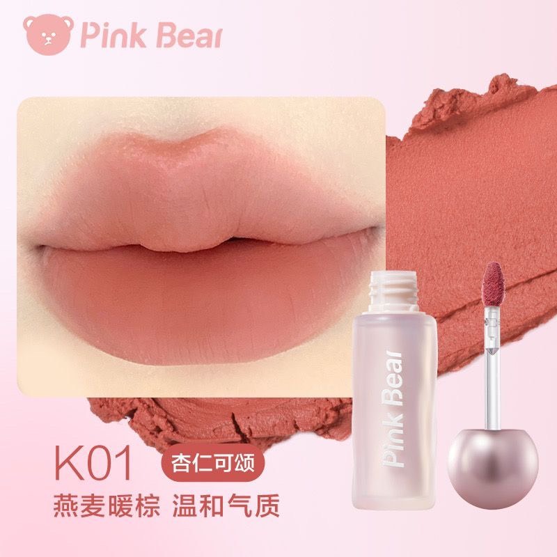 台灣現貨 pinkbear💦皮可熊 爆水唇泥 水精華 滋潤唇紋 不掉色 不沾杯 貼貼唇泥-規格圖11
