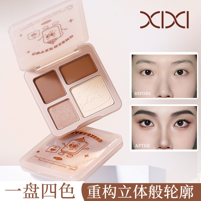 現貨💗xixi 光影描繪 四色修容盤 霧面 高光 珠光 提亮 立體 陰影 鼻影 新手綜合盤-細節圖6