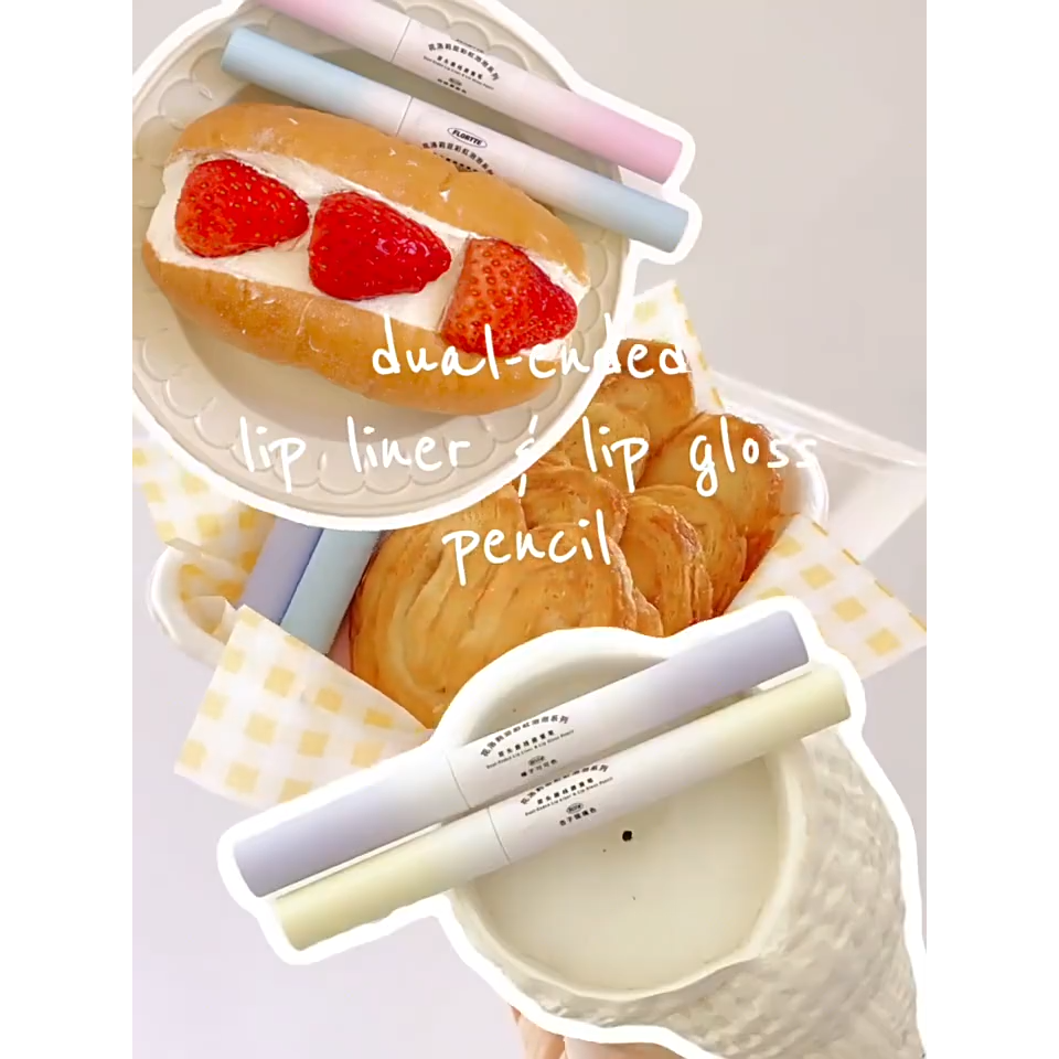 新品現貨🌸FLORTTE 花洛莉亞 彩虹泡泡 雙頭唇線 筆唇蜜 唇釉 口紅二合一-細節圖9