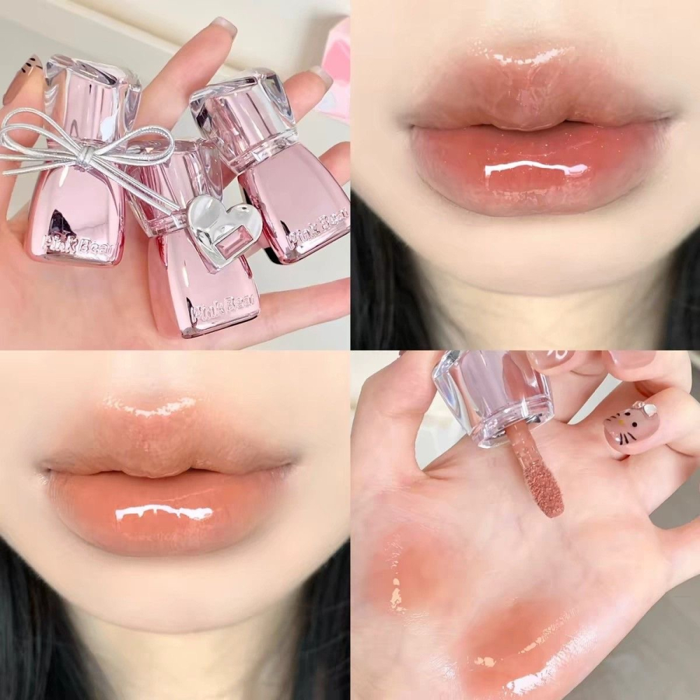 現貨秒出✨PINKBEAR 皮可熊 水光豐唇蜜 鏡面唇釉 透明感疊擦 滋潤嘟嘟唇 少女心嘟嘟唇-細節圖2