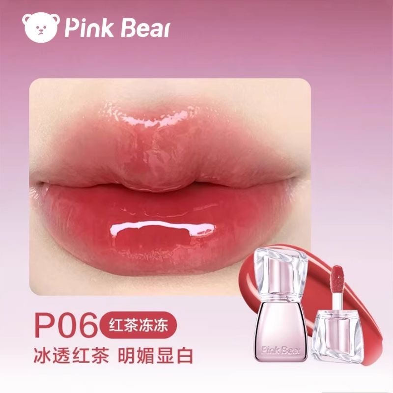現貨秒出✨PINKBEAR 皮可熊 水光豐唇蜜 鏡面唇釉 透明感疊擦 滋潤嘟嘟唇 少女心嘟嘟唇-規格圖7