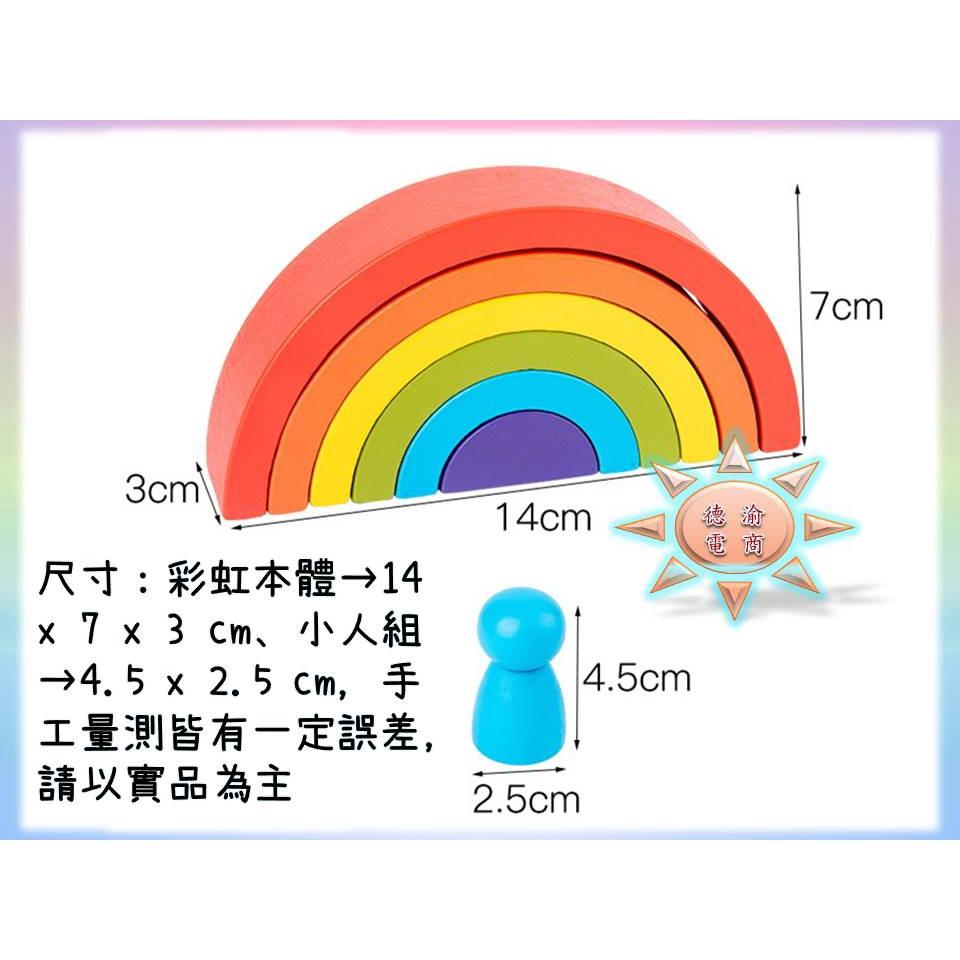 [現貨在台 台灣出貨]彩虹拱形積木小人組 木製兒童益智七彩半圓積木 疊疊樂玩具 幼兒早教 益智學習-細節圖8