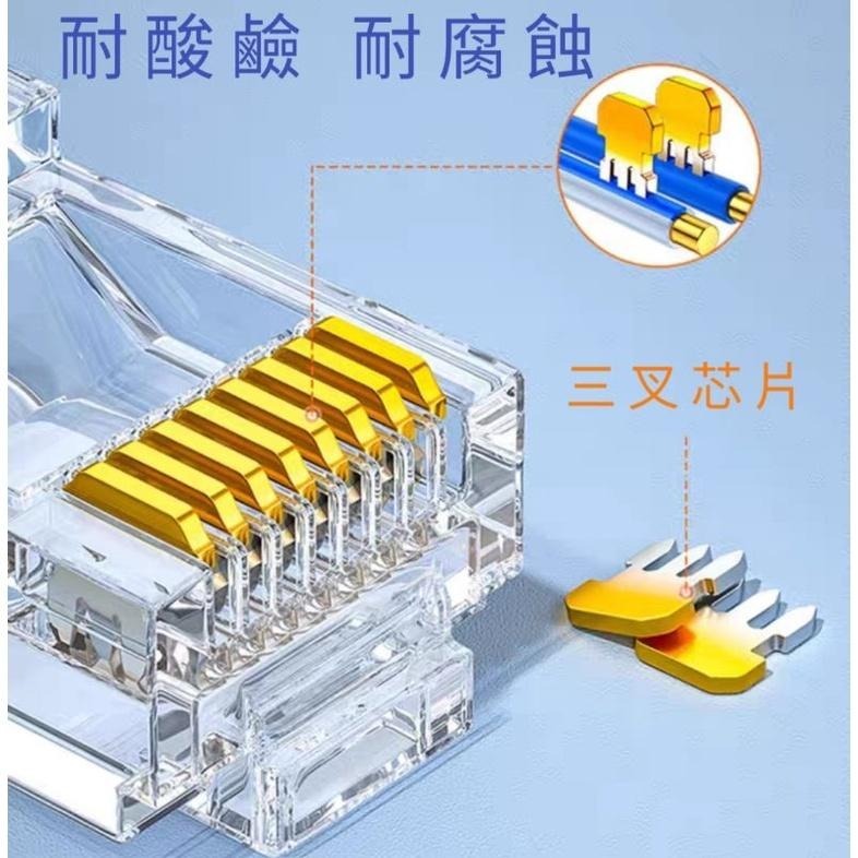 <職人首選>穿透式水晶頭CAT.6 PLUG 網路頭 網路接頭 鍍金50u 硬殼保護套 防塵套 台灣製造-細節圖4