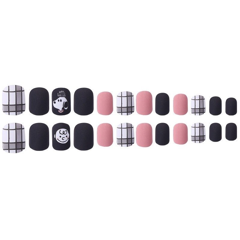 史努比 美甲貼 貼片 全貼 甲片 假指甲貼片 簡約 裝飾貼 磨砂款 短版 附膠 Y03-細節圖5