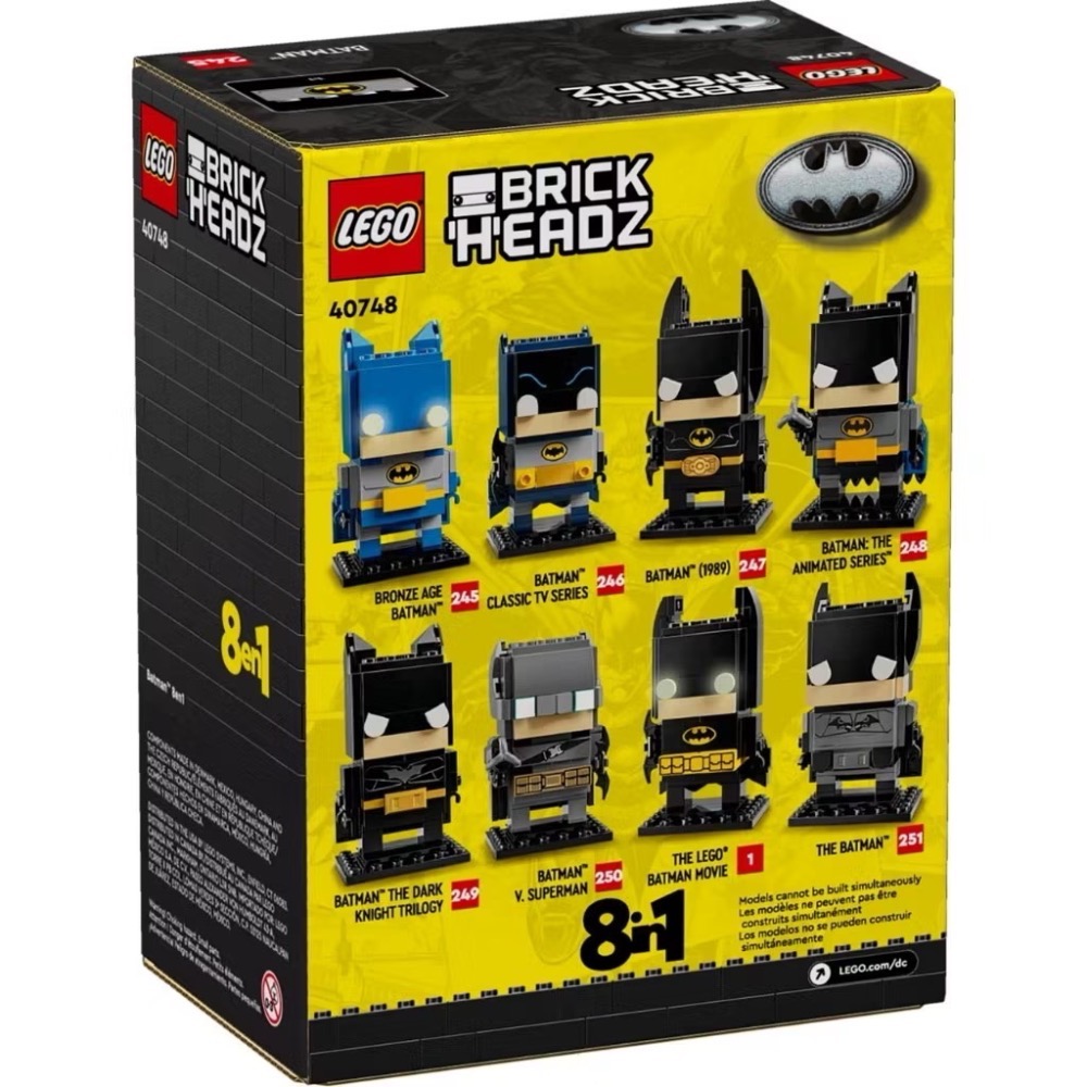 LEGO 40748 樂高 蝙蝠俠 8in1 Batman 樂高 BrickHeadz系列-細節圖2