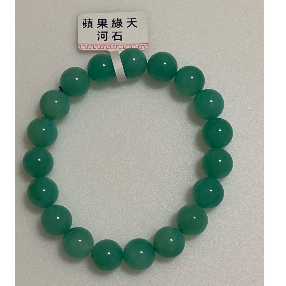 蘋果綠天河石手鍊（果綠色天河石）。天河石屬於長石家族，本身以特殊的藍綠色和亮麗色澤聞名，「蘋果綠」則是其中偏向溫潤、清新-細節圖5