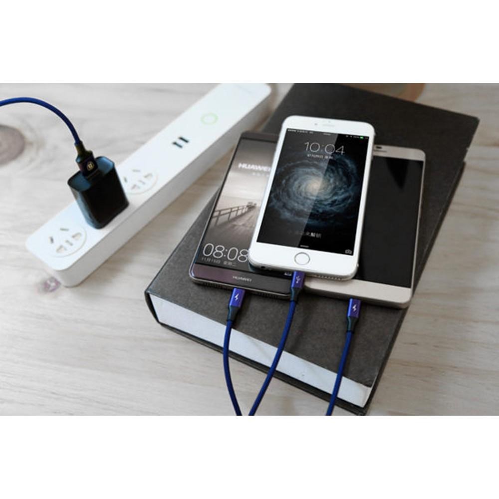 【Baseus】倍思極速系列 一拖三數據線3A 1.2M 紅/藍 任選-細節圖6