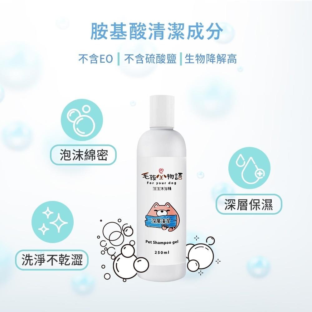 【毛孩物語】汪汪沐浴精洗護組(深層清潔+修護護理)250ml/瓶 預防皮屑 寵物沐浴乳 寵物洗毛精 寵物洗澡 狗狗洗澡-細節圖4