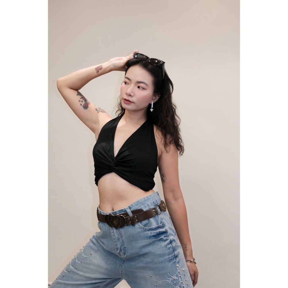3色 美式圓環綁帶背心-細節圖5
