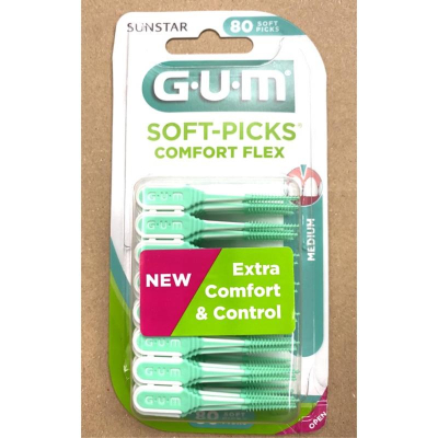 原裝輸入德國購回 SunSTAR GUM SOFT-PICKS 軟式牙間清潔棒 80支裝（非台灣 GUM 公司貨 ）