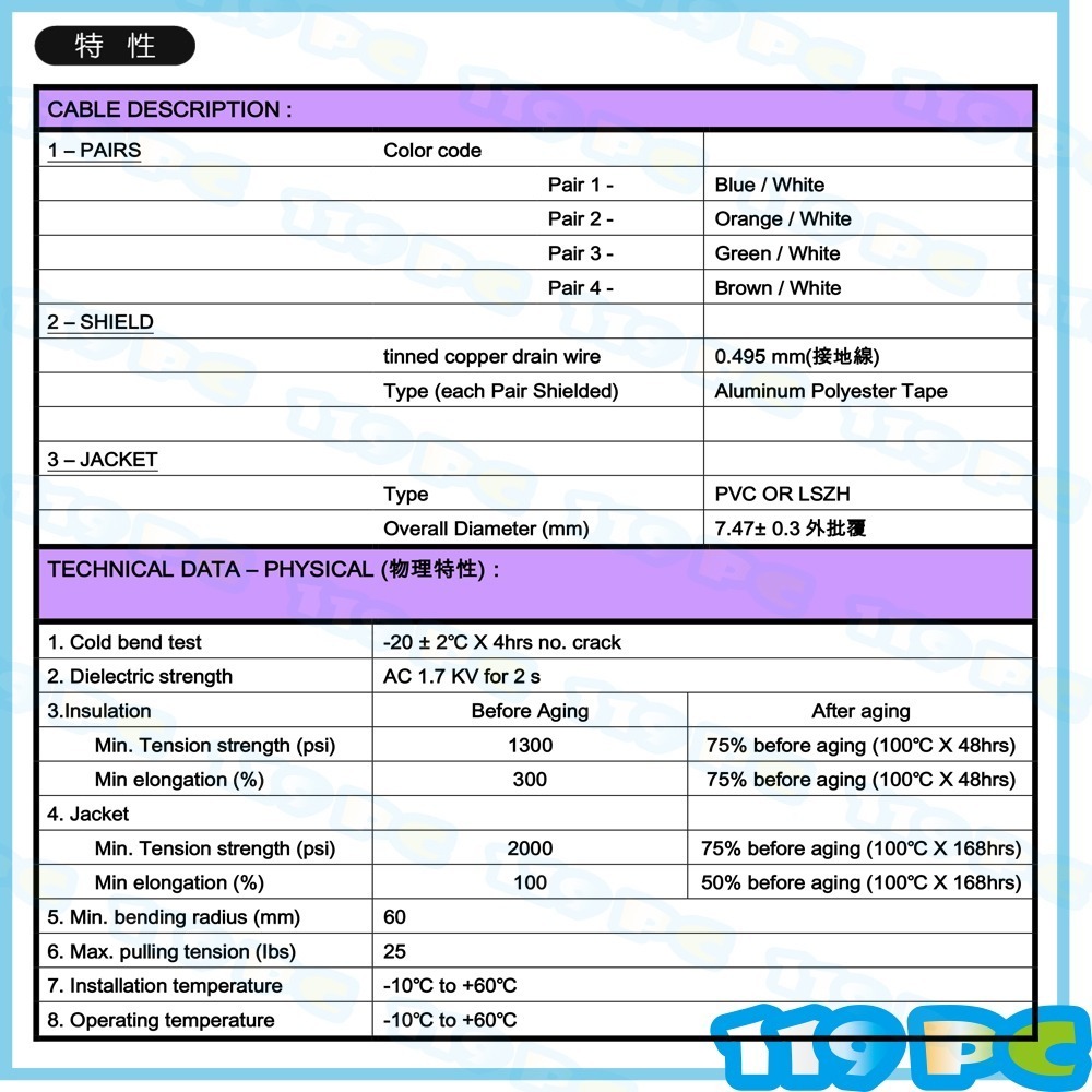 CAT6A  FTP鋁箔遮蔽網路線75米80米85米90米95米100鋁箔隔離台灣製-細節圖6
