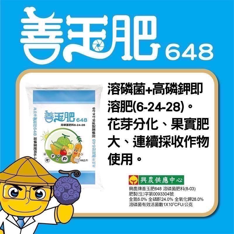[意足] (高磷鉀配方溶磷好幫手) 興農 善玉肥648 10kg 溶磷菌 固態可溶性肥 吸收磷肥 開根 開花 催甜-細節圖2
