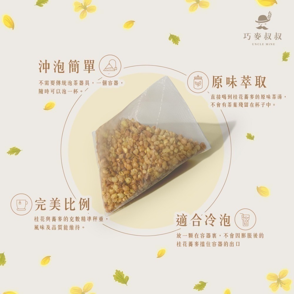 【 桂花蕎麥茶】真桂花結合蕎麥茶 無咖啡因茶包-細節圖2