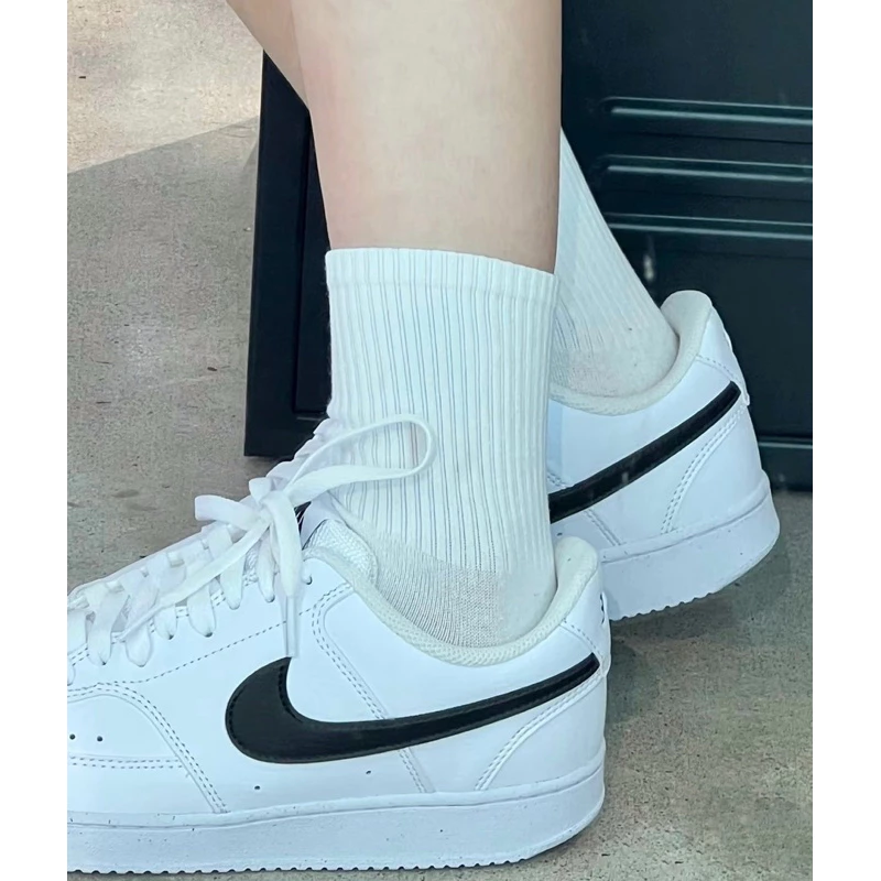 Nike Court Vision 穿搭 板鞋 休閒鞋 簡約黑白 DH2987-101-細節圖7