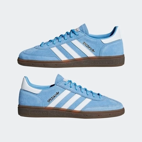 Adidas Handball Spezial BD7632 男女 休閒鞋 經典 復古 麂皮 三葉草 淺藍-細節圖8