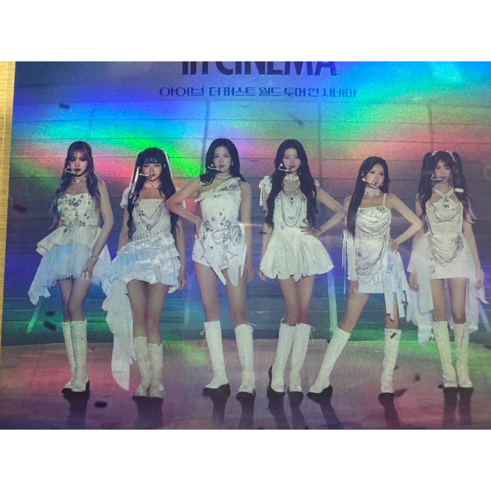 韓國直送稀有IVE全員簽名 IVE The 1st World Tour in Cinema韓國首周炫光雷射卡KPOP-細節圖3