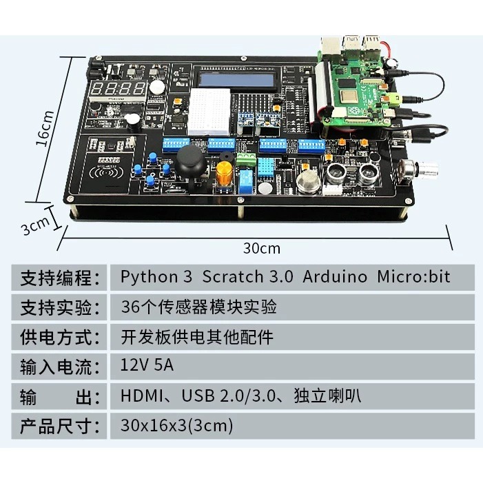 樹莓派 樹梅派 Raspberry Pi 4B 8GB 物聯網開發大全配  全新未用、加整合實驗開發板與範例-細節圖3