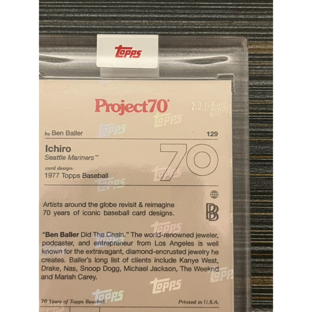 台北捷運站現貨 日本鈴木一朗 限量 20/70  Topps Project70系列 原裝殼-細節圖6