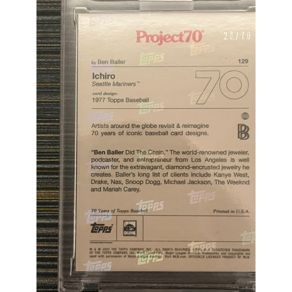台北捷運站現貨 日本鈴木一朗 限量 20/70  Topps Project70系列 原裝殼-細節圖7