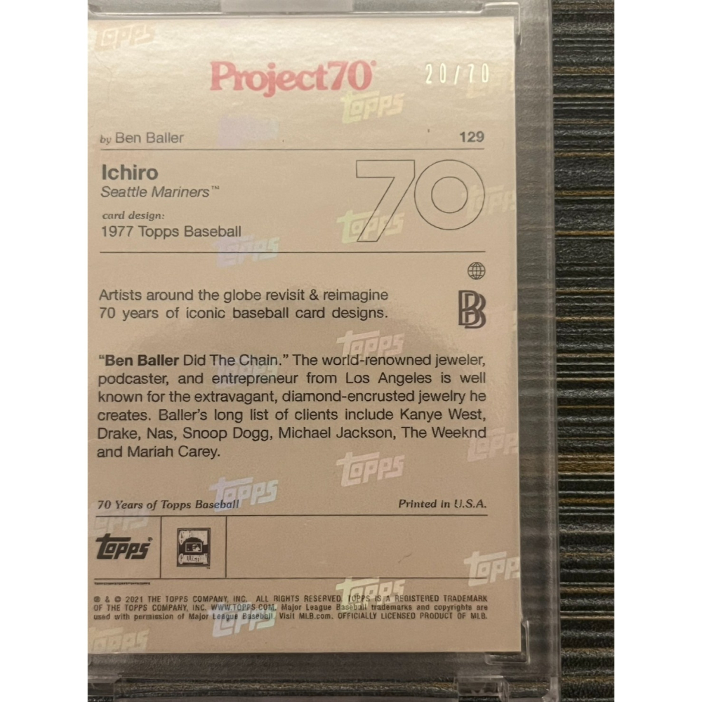 台北捷運站現貨 日本鈴木一朗 限量 20/70  Topps Project70系列 原裝殼-細節圖8