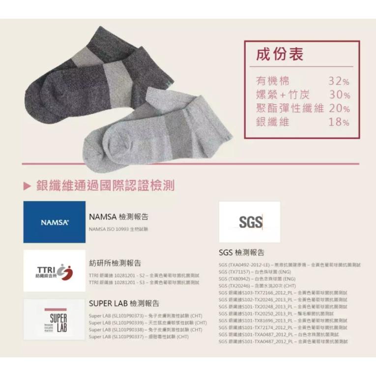【里享】現貨 USTINI我挺你健康鞋 排靜電有機棉襪 長襪 短襪 銀纖維襪 多件優惠-細節圖3