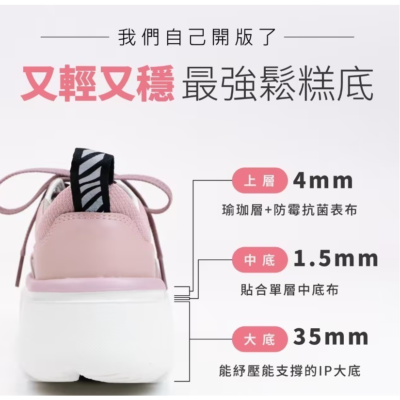 【里享】 限時優惠 USTINI我挺你健康鞋-鬆糕鞋-厚底鞋 超輕量 增高鞋 排靜電鞋-細節圖2